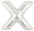 7" Megaloon JR - Letter X - Silver Airfill Heat Seal Required balloon