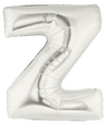 7" Megaloon JR - Letter Z - Silver Airfill Heat Seal Required balloon