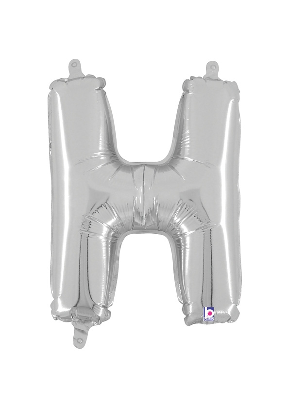 14" Letter H - Silver Packaged Self-Sealing Airfill balloon