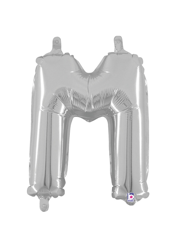 14" Letter M - Silver Packaged Self-Sealing Airfill balloon
