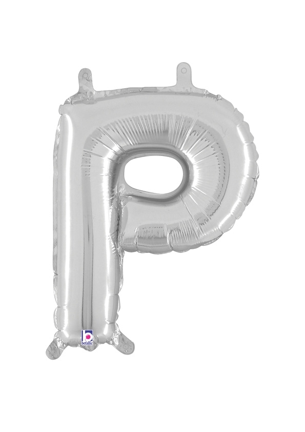 14" Letter P - Silver Packaged Self-Sealing Airfil balloon