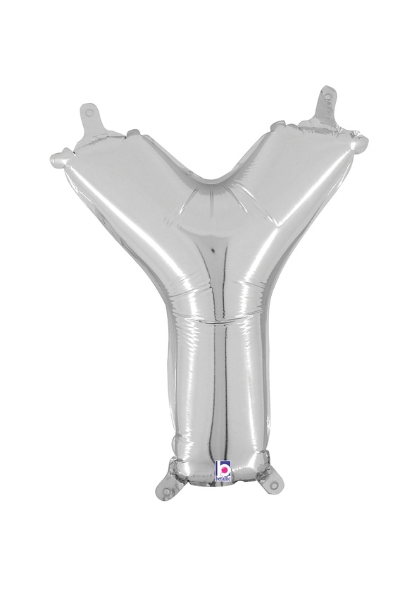 14" Letter Y - Silver Packaged Self-Sealing Airfill balloon