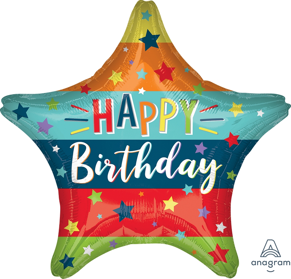 18" Foil Birthday Stars & Stripes balloon