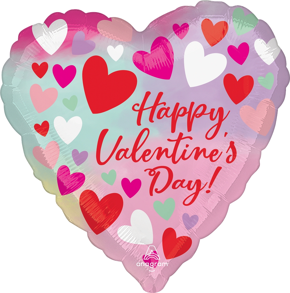 18" Foil Happy Valentine's Day Pastel Balloon