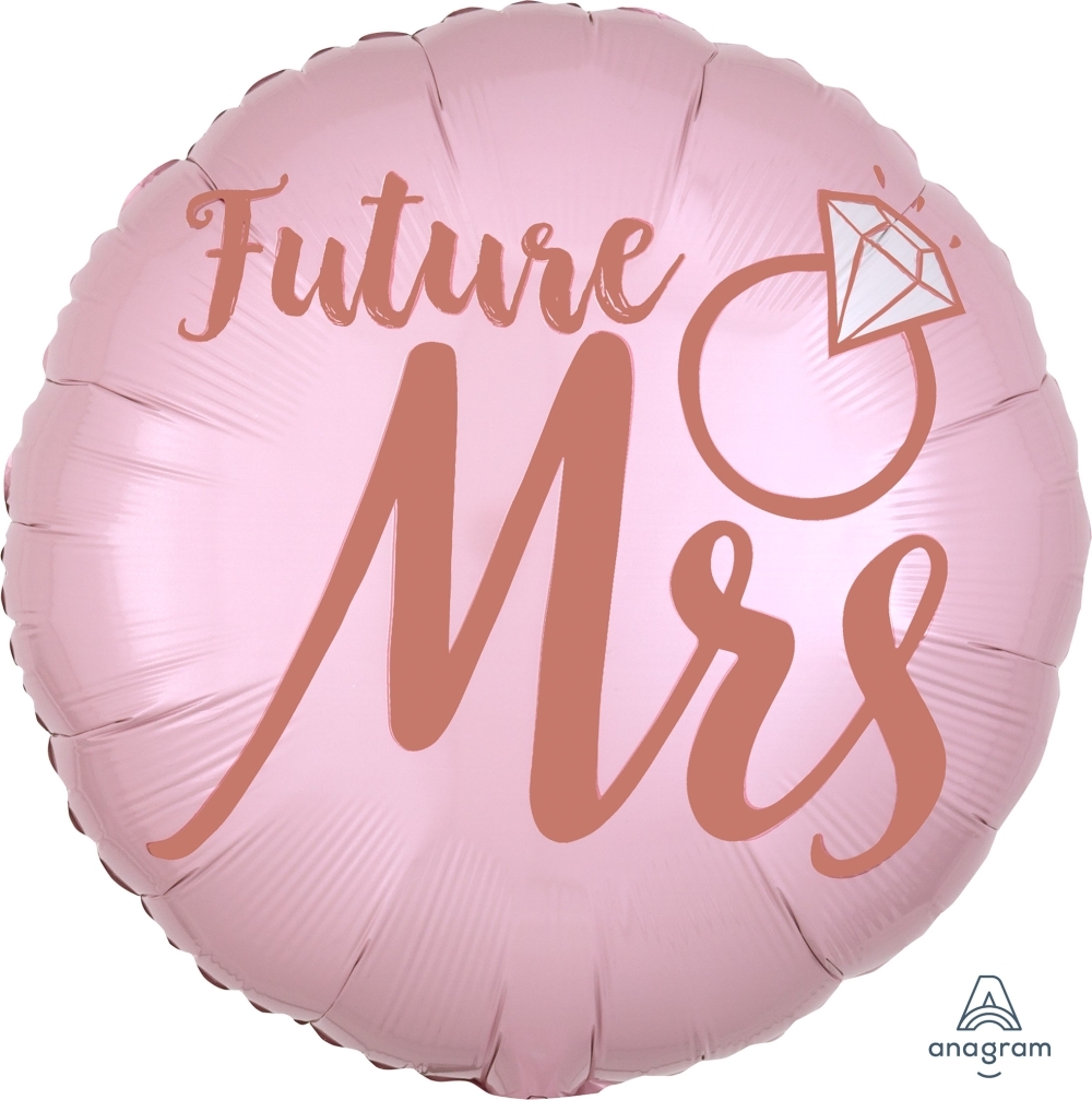 18" Blush Wedding Future Mrs She said yes balloon