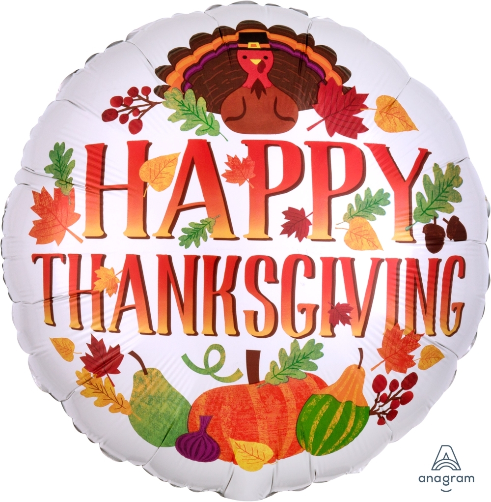 18" Turkey & Seasonal Decor Thanksgiving balloon