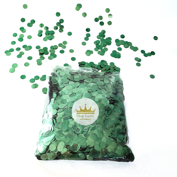 (200gr) 1cm Round Metallic Green Confetti
