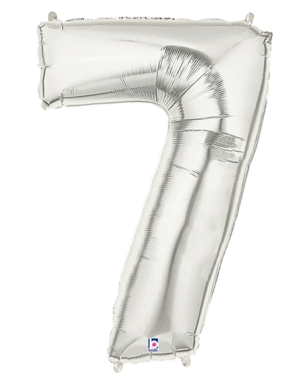 40" Megaloon - Number - #7 - Silver balloon