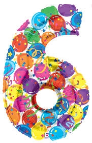 40" Megaloons - Number 6 - Multi balloon