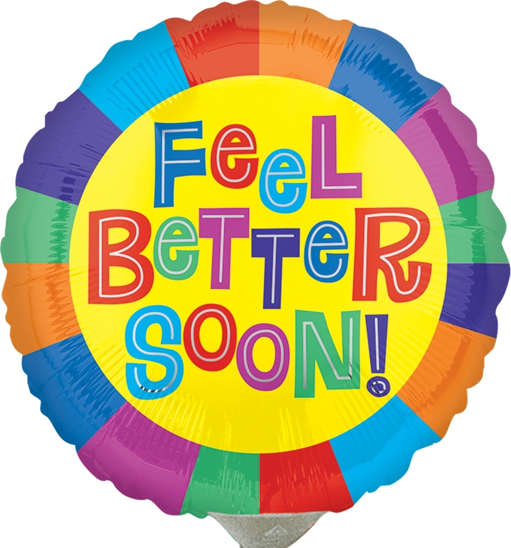 4" Foil - Feel Better Soon Airfill Heat Seal Required balloon