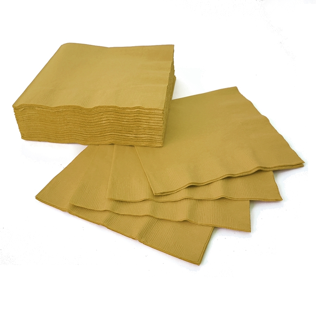 (50) Beverage Napkins - Gold*