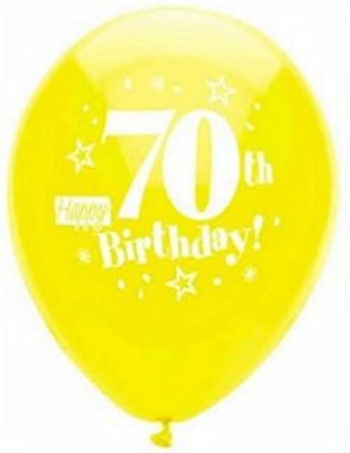 (8) 12" HB 70th - Royal Rich ASSORTED COLOURS balloons