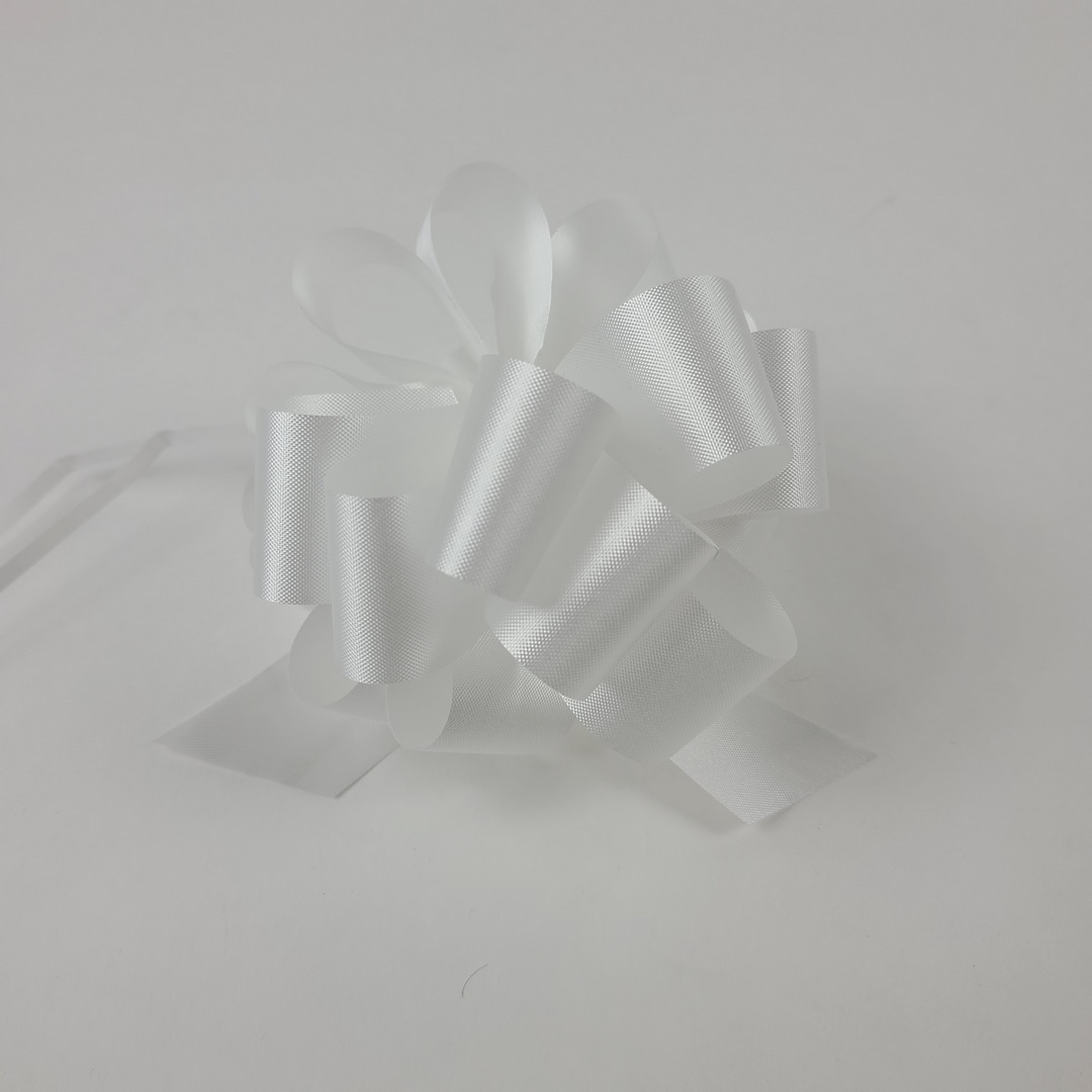 #9 Pull Bow Florasatin 5.5" - White