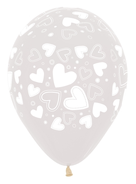 BET (50) 11" Assorted Hearts Crystal Clear  balloons