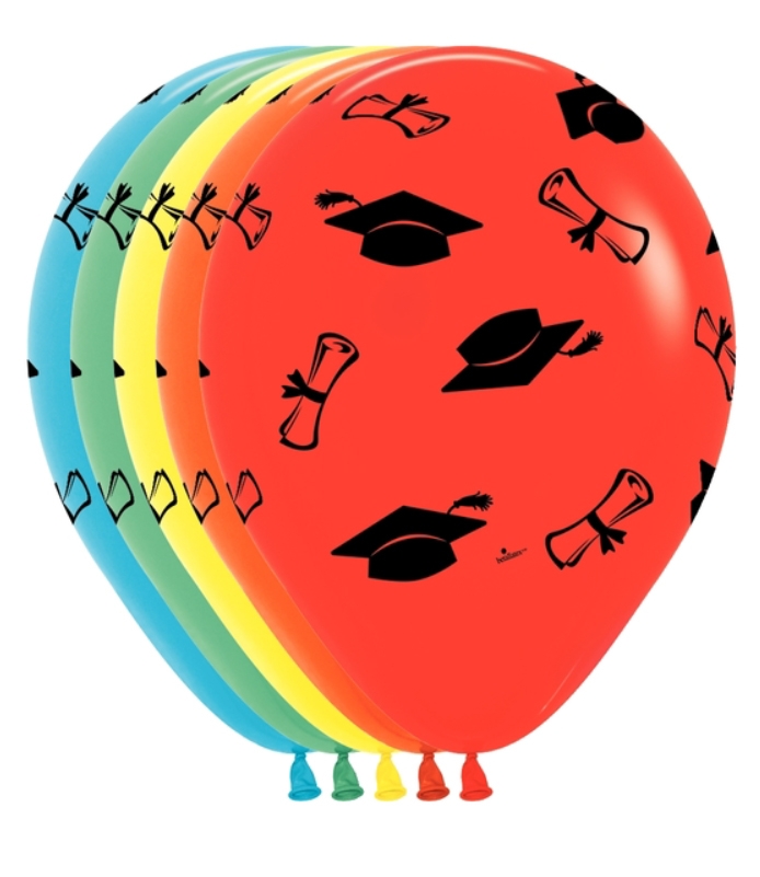 BET (50) 11" Grad Caps All Over Printed Graduation balloons