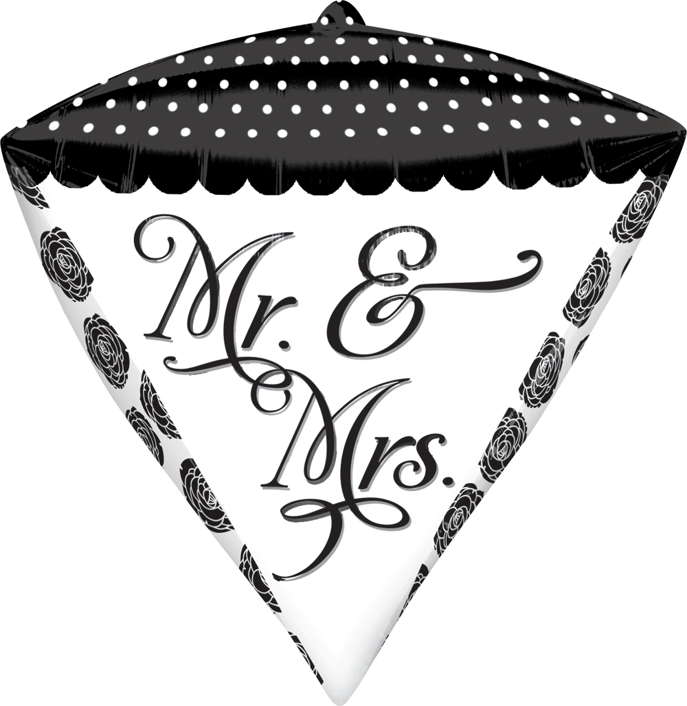 DMZ Foil Shape Mr & Mrs 15"x 17" balloon