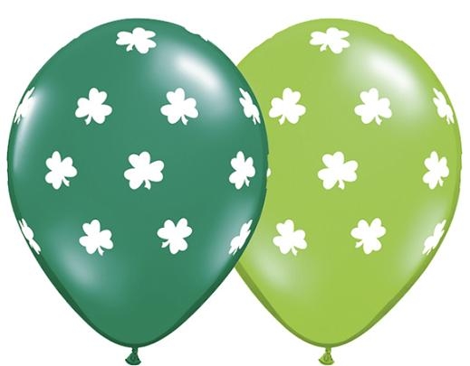 Q (50) 11" Big Shamrocks Assortment Balloons