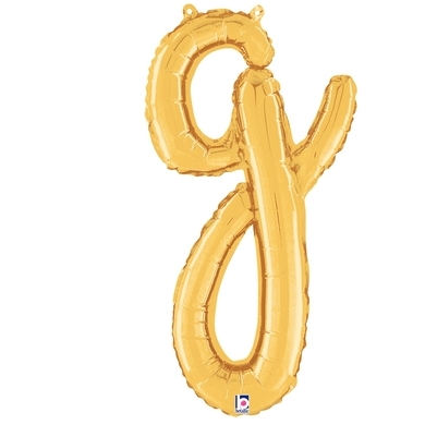 Script Letter G Gold - Self Sealing Air Fill balloon