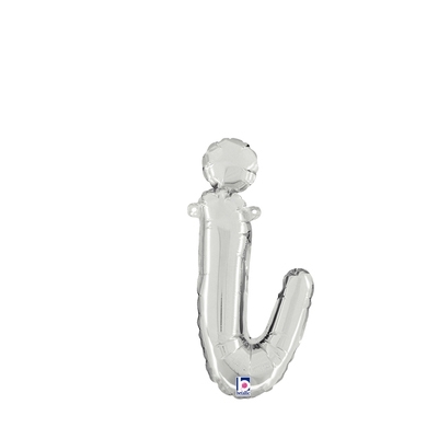 Script Letter i Silver - Self Sealing Air Fill balloon