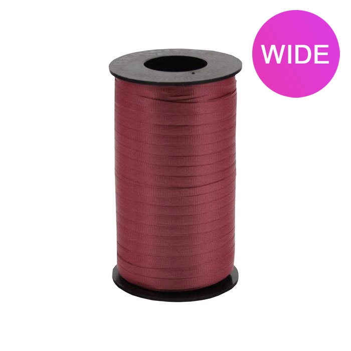 WIDE Curly Ribbon - Burgundy - 3/8" x 250 yds