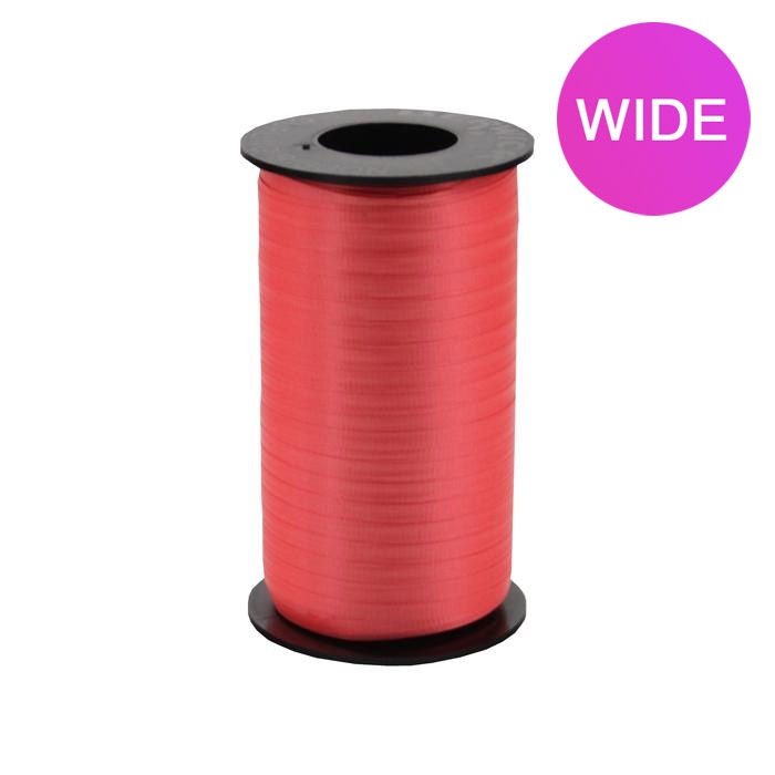 WIDE Curly Ribbon - Red - 3/8" x 250 yds dark red 3-252