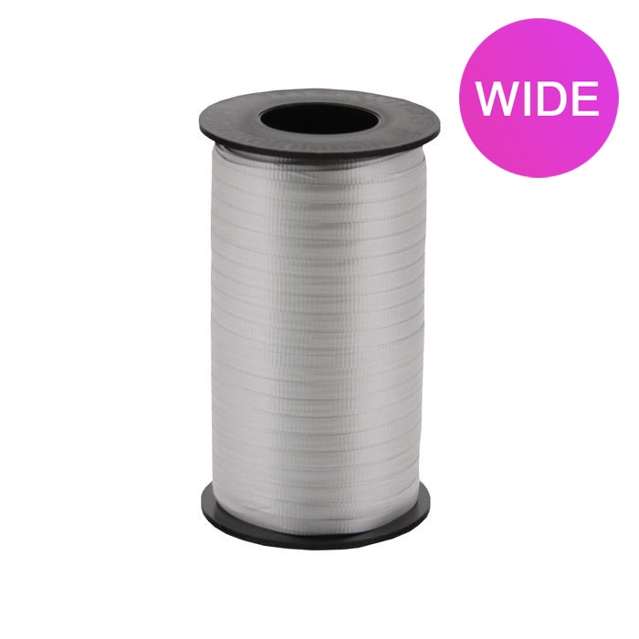 WIDE Curly Ribbon - Silver - 3/8" x 250 yds
