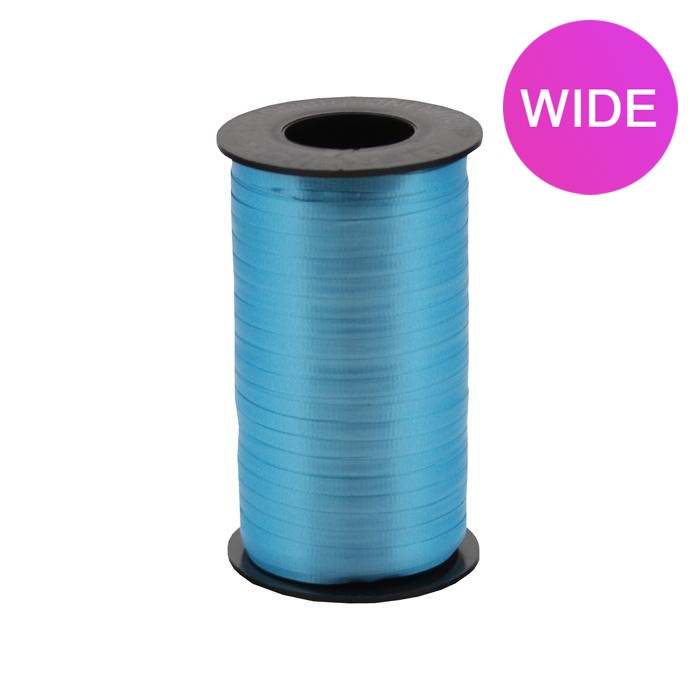 WIDE Curly Ribbon - Turquoise - 3/8" x 250 yds