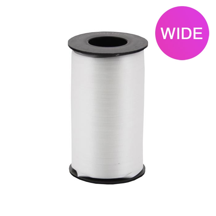 WIDE Curly Ribbon - White - 3/8" x 250 yds